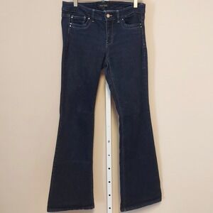 White House Black Market Blanc Flare Leg Jeans 6R Dark Wash
